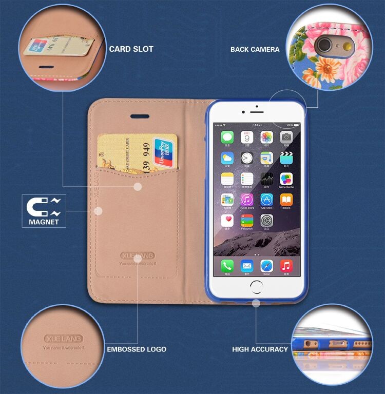 xiaomi mi note 2 PU Leather Mobile Phone Case With flower Pattern