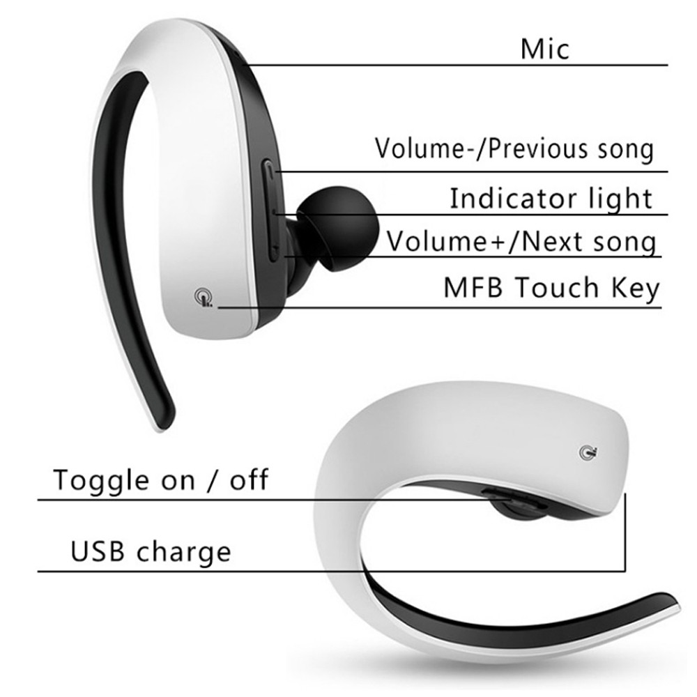 car stereo bluetooth earhook with CSR V4.0