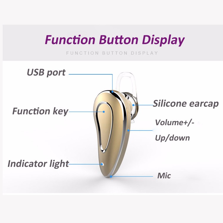  bluetooth V4.1 wireless invisible earphone