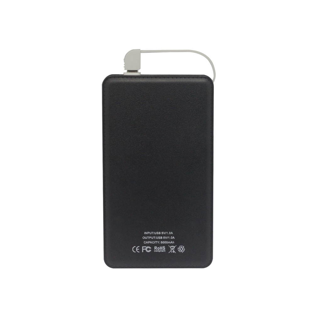 5000mAh leather alloy trave sport portable bank power