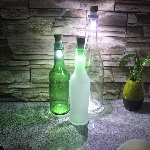 USB LED Night Light Tomma Vin Flaska Lampa För Dekorativa